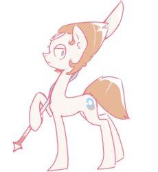 Size: 1280x1391 | Tagged: safe, artist:inlucidreverie, earth pony, gem (race), gem pony, pony, female, gem, mare, pearl, pearl (steven universe), ponified, simple background, sketch, solo, spear, steven universe, transparent background, weapon