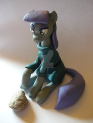 Size: 2121x2828 | Tagged: safe, artist:oliverthepanda, boulder (g4), maud pie, earth pony, pony, g4, clothes, craft, customized toy, dress, figurine, handmade, high res, irl, photo, sculpture, sitting, solo