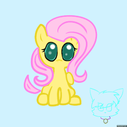 Size: 1000x1000 | Tagged: safe, artist:debbygattathebest, fluttershy, g4, animated, female, heart, solo