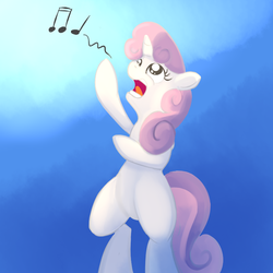 Size: 800x800 | Tagged: safe, artist:cheshiresdesires, sweetie belle, pony, g4, bipedal, female, singing, solo