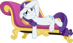 Size: 6000x3611 | Tagged: safe, artist:slb94, rarity, pony, unicorn, g4, inspiration manifestation, couch, crying, dramatic, fainting couch, female, makeup, mare, marshmelodrama, mascara, on side, running makeup, sad, simple background, solo, transparent background, vector