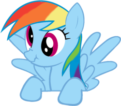 Size: 900x787 | Tagged: safe, artist:drawcreator, rainbow dash, g4, derp, female, leaning, scrunchy face, simple background, solo, spread wings, transparent background, vector