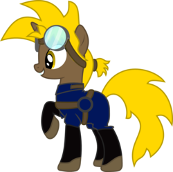 Size: 1500x1494 | Tagged: safe, artist:forgotten-remnant, oc, oc only, oc:golden gear, pony, unicorn, belt, boots, goggles, happy, overalls, simple background, transparent background, vector