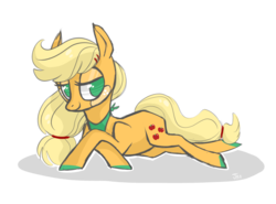 Size: 1280x945 | Tagged: safe, artist:jellybeanbullet, applejack, g4, bedroom eyes, female, solo