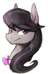 Size: 341x525 | Tagged: safe, artist:thelionmedal, octavia melody, g4, bust, female, portrait, simple background, solo, transparent background