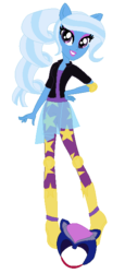 Size: 300x654 | Tagged: safe, artist:berrypunchrules, trixie, equestria girls, g4, my little pony equestria girls: friendship games, female, helmet, motorcross, ponied up, pony ears, ponytail, simple background, solo, transparent background