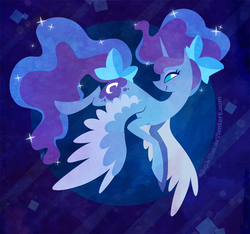 Size: 900x842 | Tagged: safe, artist:egophiliac, princess luna, g4, bow, female, hair bow, lineless, smiling, solo, tail bow