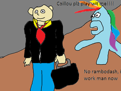 Size: 800x600 | Tagged: safe, artist:tlent, rainbow dash, g4, 1000 hours in ms paint, caillou, caillou (character), crossover, engrish, male, ms paint, perfection, wat