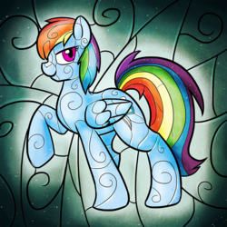Size: 1000x1000 | Tagged: safe, artist:chipflake, rainbow dash, g4, female, glass, solo
