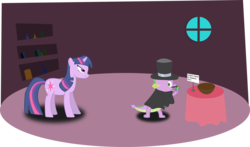 Size: 2757x1625 | Tagged: safe, artist:terribletransit, spike, twilight sparkle, dragon, pony, unicorn, g4, looking back, unicorn twilight, window