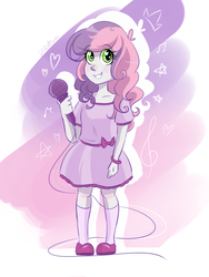 Size: 720x960 | Tagged: safe, artist:silbersternenlicht, sweetie belle, equestria girls, g4, clothes, dress, microphone