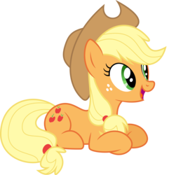 Size: 2000x2074 | Tagged: safe, artist:shutterflyyay, applejack, earth pony, pony, g4, female, high res, lying down, ponyloaf, prone, simple background, solo, transparent background, vector