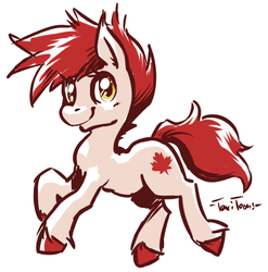 Size: 600x608 | Tagged: dead source, safe, artist:taritoons, oc, oc only, oc:maple leaf, canada, nation ponies, solo