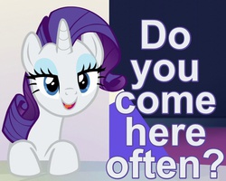 Size: 600x480 | Tagged: safe, screencap, rarity, g4, my little pony: friendship is magic, party pooped, bronybait, caption, female, flirting, image macro, looking at you, solo