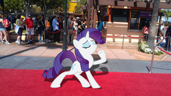 Size: 3264x1840 | Tagged: safe, artist:budgeriboo, artist:waycool64, rarity, human, g4, carpet, cinema, flower, irl, irl human, line, photo, ponies in real life, pose, red carpet, rope, shadow, sign, solo, ticket, universal studios, vector