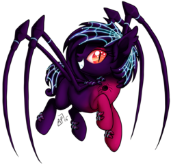 Size: 1024x989 | Tagged: dead source, safe, artist:arcadianphoenix, oc, oc only, oc:madame silk, monster pony, original species, spiderpony, solo