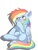 Size: 1024x1365 | Tagged: safe, artist:misocosmis, rainbow dash, g4, blushing, derp, drunk, drunker dash, female, solo