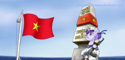 Size: 1999x961 | Tagged: safe, artist:phuocthiencreation, pony, military, nation ponies, solo, vietnam