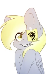 Size: 1024x1365 | Tagged: safe, artist:misocosmis, derpy hooves, pegasus, pony, g4, female, mare, smiling, solo, sticky note