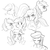 Size: 1280x1280 | Tagged: safe, artist:pegacornss, rainbow dash, g4, expressions, female, monochrome, sketch dump, solo