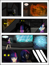 Size: 1024x1365 | Tagged: safe, artist:thespiritshift, twilight sparkle, human, g4, comic, disney, fanfic art, heartless, humanized, kingdom hearts, magic, manga, manga style