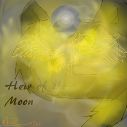 Size: 1000x1000 | Tagged: safe, artist:lexidol, derpibooru exclusive, derpy hooves, pegasus, pony, g4, clean, female, lunar, magic, mare, moon, wings