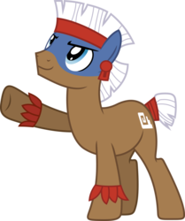 Size: 817x977 | Tagged: safe, artist:vectorizedunicorn, temple chant, earth pony, pony, daring don't, g4, my little pony: friendship is magic, bodypaint, male, raised hoof, simple background, solo, stallion, tail wrap, transparent background, tribal pony, vector