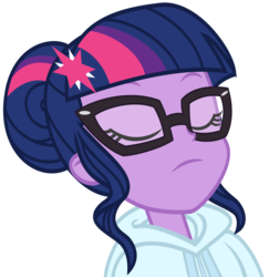 Size: 1900x1956 | Tagged: safe, artist:ivacatherianoid, edit, sci-twi, twilight sparkle, equestria girls, g4, my little pony equestria girls: friendship games, canterlot high, clothes, crystal prep academy, crystal prep shadowbolts, eyes closed, female, hoodie, simple background, solo, transparent background, vector