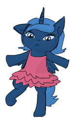 Size: 384x576 | Tagged: safe, artist:artylovr, princess luna, g4, clothes, dancing, female, filly, solo, tutu, woona