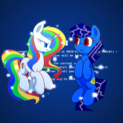 Size: 1280x1280 | Tagged: safe, artist:acersiii, oc, oc only, oc:bluescreen pony, blue screen of death, browser ponies, computer, microsoft windows