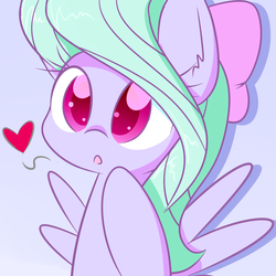 Size: 1280x1280 | Tagged: safe, artist:acersiii, flitter, pony, g4, cute, female, flitterbetes, heart, simple background, solo