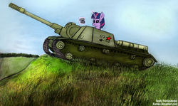 Size: 3264x1948 | Tagged: safe, artist:bacbko, twilight sparkle, g4, isu-152, tank (vehicle), traditional art