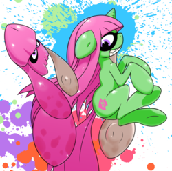 Size: 2184x2169 | Tagged: source needed, safe, anonymous artist, inkling, original species, squidpony, high res, ponified, splatoon