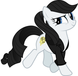 Size: 1024x1001 | Tagged: safe, oc, oc only, oc:midnight radio, pony, clothes, dreamworks face, leather jacket, lena hall, ponified, solo