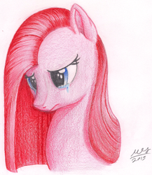 Size: 600x690 | Tagged: safe, artist:graboiidz, pinkie pie, g4, crying, female, pinkamena diane pie, portrait, solo, traditional art