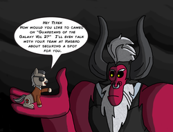 Size: 3332x2552 | Tagged: safe, artist:saburodaimando, lord tirek, g4, high res, male, ponified, spider-man, stan lee