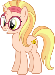 Size: 2224x3000 | Tagged: safe, artist:doctor-g, honey lemon, pony, amending fences, g4, bookseller, cute, glasses, happy, headband, high res, ponified, simple background, smiling, solo, transparent background, vector