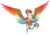 Size: 5280x3690 | Tagged: safe, artist:fuyusfox, oc, oc only, oc:rainbow feather, griffon, cutie mark, flying, interspecies offspring, large wings, magical lesbian spawn, offspring, parent:gilda, parent:rainbow dash, parents:gildash, rainbow power, rainbow power-ified, simple background, solo, spread wings, transparent background, wings