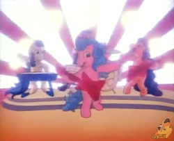 Size: 808x656 | Tagged: safe, screencap, g1, my little pony tales, band, bipedal, drums, guitar, keyboard, musical instrument