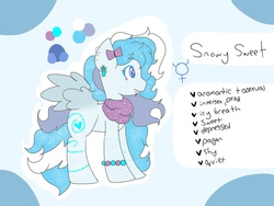 Size: 1024x768 | Tagged: safe, artist:splashylove, oc, oc only, oc:snowy sweet, pegasus, pony, solo