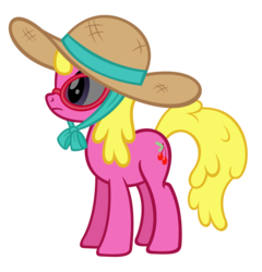 Size: 4900x5100 | Tagged: safe, artist:sofunnyguy, cherry berry, pony, g4, absurd resolution, female, hat, simple background, solo, sunglasses, transparent background, vector