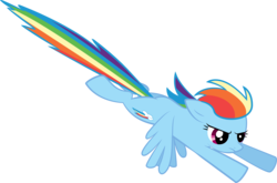 Size: 2872x1895 | Tagged: safe, artist:spellboundcanvas, rainbow dash, pegasus, pony, g4, griffon the brush off, female, flying, frown, mare, simple background, solo, spread wings, transparent background, wings