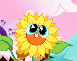 Size: 750x589 | Tagged: safe, screencap, do princesses dream of magic sheep, g4, animated, flower, loop, nightmare fuel, nightmare sunflower, pure unfiltered evil, solo, sunflower