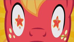 Size: 1366x768 | Tagged: safe, screencap, big macintosh, earth pony, pony, do princesses dream of magic sheep, g4, male, princess big mac, stallion, starry eyes, transformation, wingding eyes