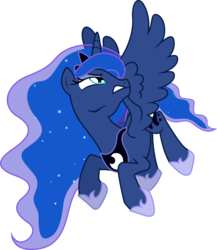 Size: 3000x3463 | Tagged: safe, artist:theshadowstone, princess luna, do princesses dream of magic sheep, g4, female, flying, grimace, gritted teeth, high res, simple background, solo, spread wings, transparent background, vector