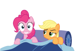 Size: 6043x4000 | Tagged: safe, artist:mit-boy, applejack, pinkie pie, do princesses dream of magic sheep, g4, absurd resolution, bed, simple background, transparent background, vector