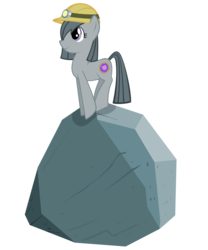 Size: 5000x6000 | Tagged: safe, artist:phantombadger, marble pie, g4, absurd resolution, female, helmet, rock, solo