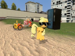 Size: 1024x768 | Tagged: safe, applejack, g4, 3d, gmod, vehicle