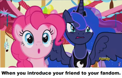 Size: 1273x818 | Tagged: safe, screencap, pinkie pie, princess luna, do princesses dream of magic sheep, g4, image macro, meme