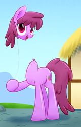 Size: 1280x1996 | Tagged: safe, artist:acersiii, berry punch, berryshine, balloon pony, earth pony, pony, do princesses dream of magic sheep, g4, balloon, balloon punch, female, headless, modular, smiling, solo, translucent, wat